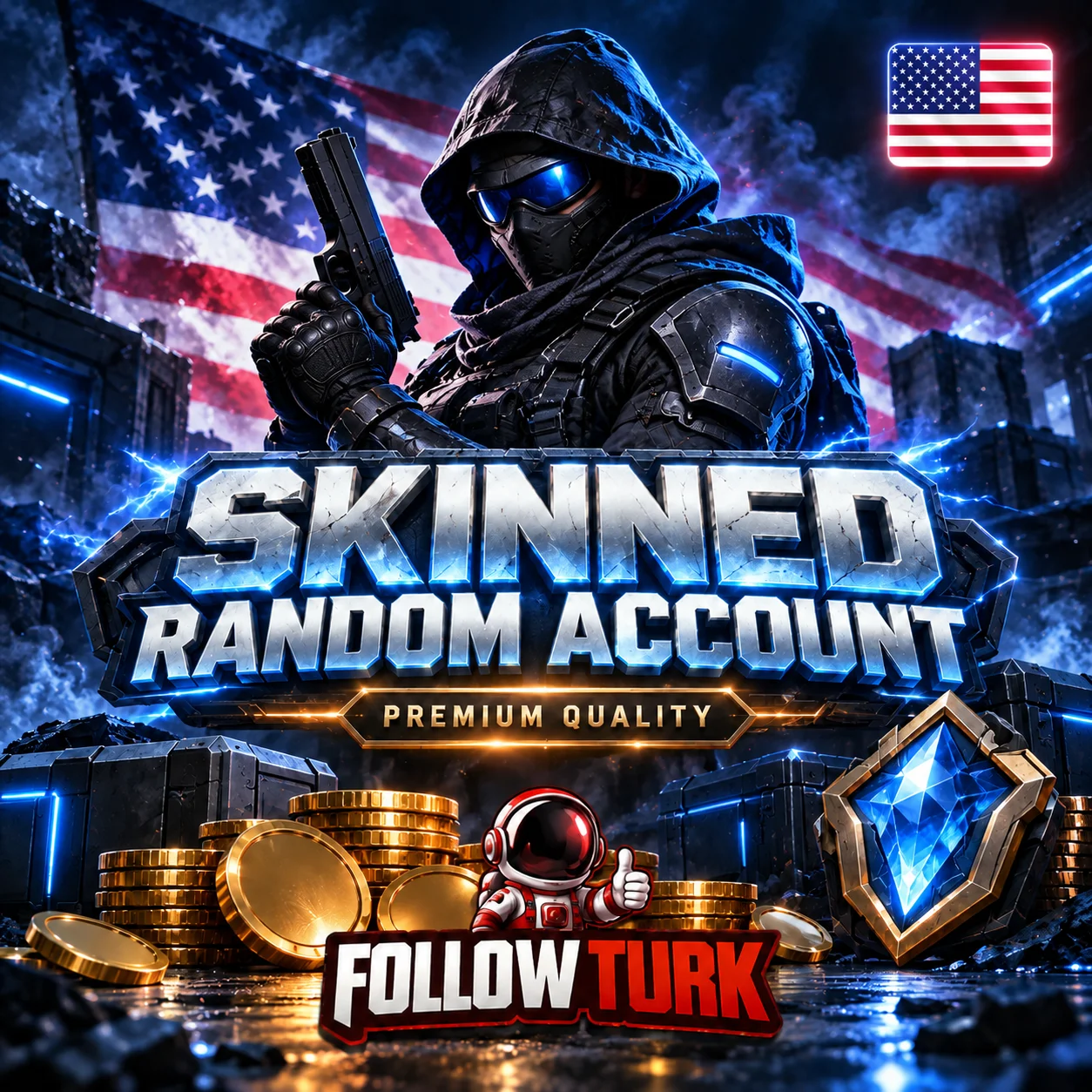 NA（北米）ランダムスキン付きVALOアカウント - フルアクセス - FollowTurk