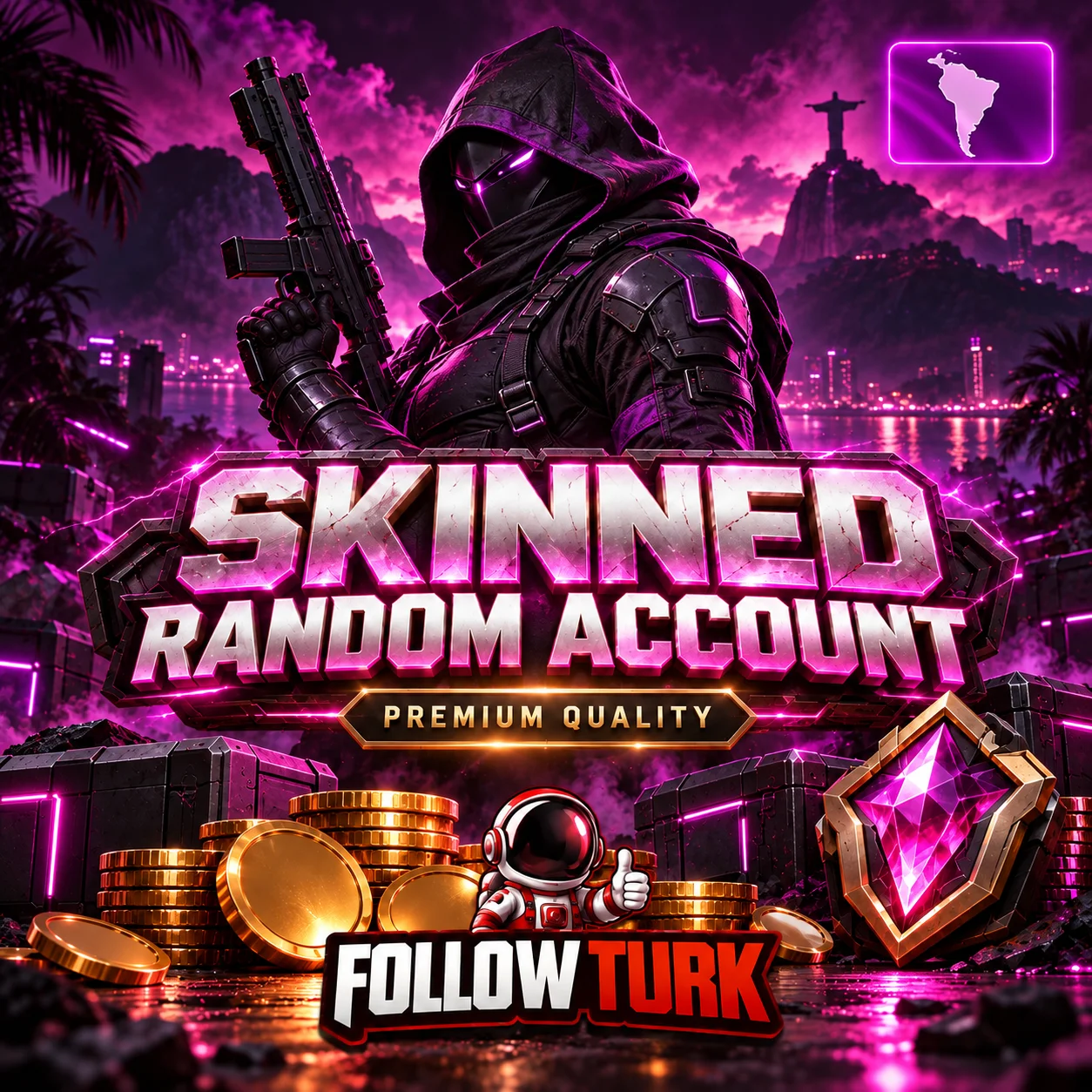 LA（ラテンアメリカ）ランダムスキン付きアカウント（フルアクセス） - FollowTurk